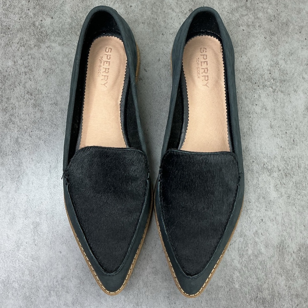 Sperry Women's Black Pointed Slip-On Loafers